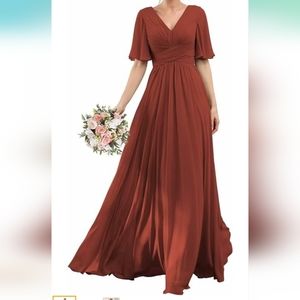 Rust bridesmaid dress